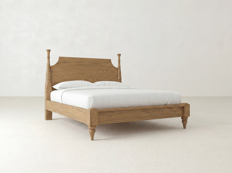 Stella Bed - Oat on Oak