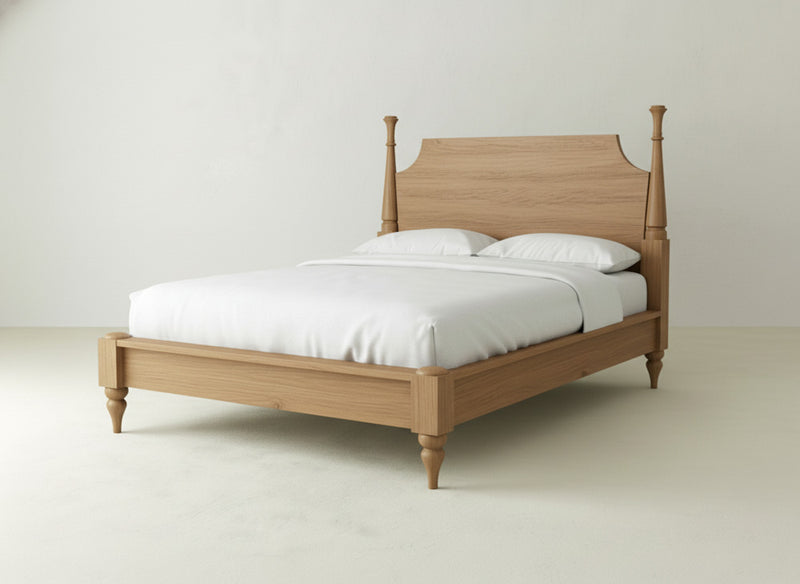 Stella Bed - Oat on Oak