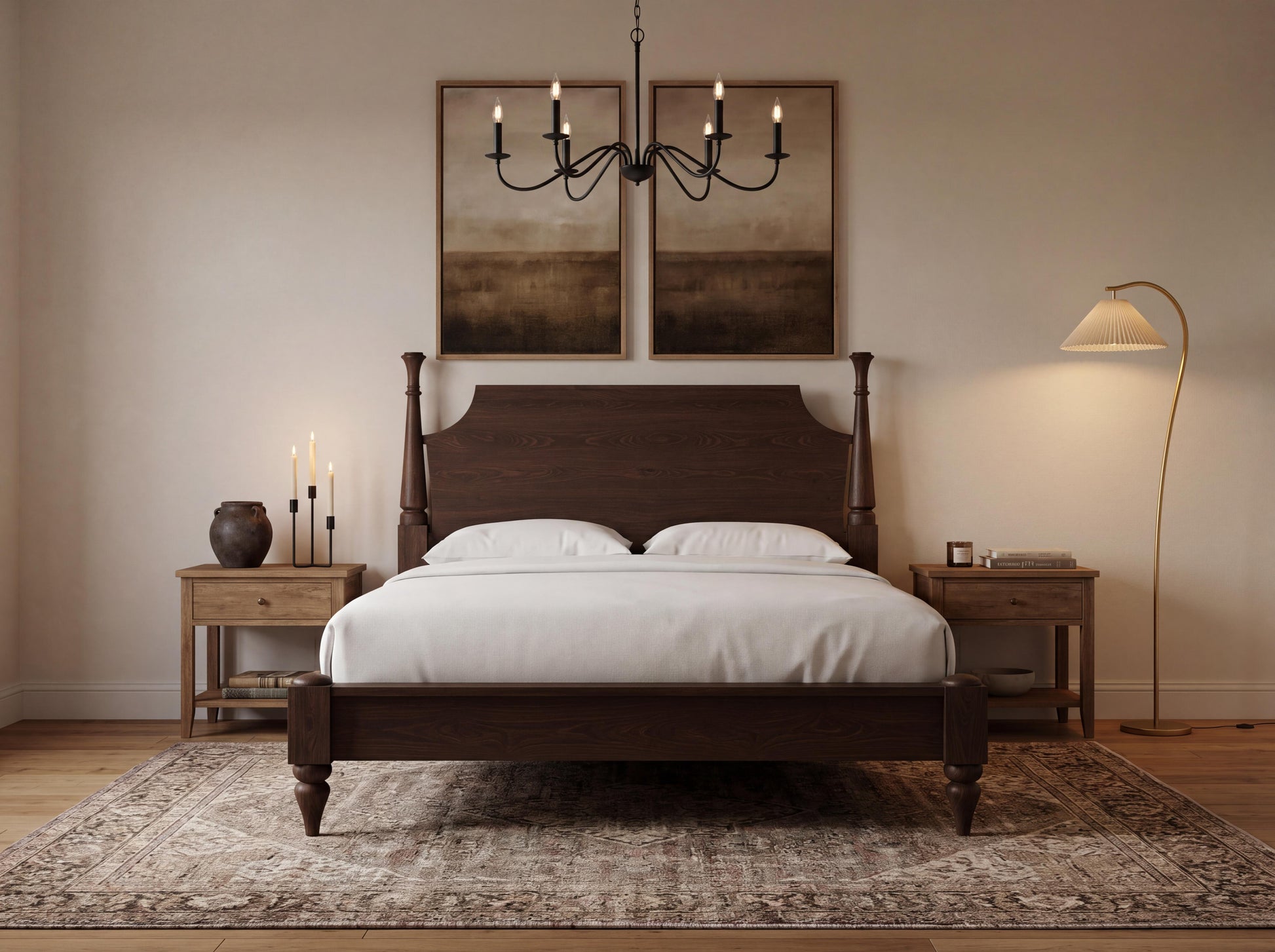 Stella Bed - Almond on Oak