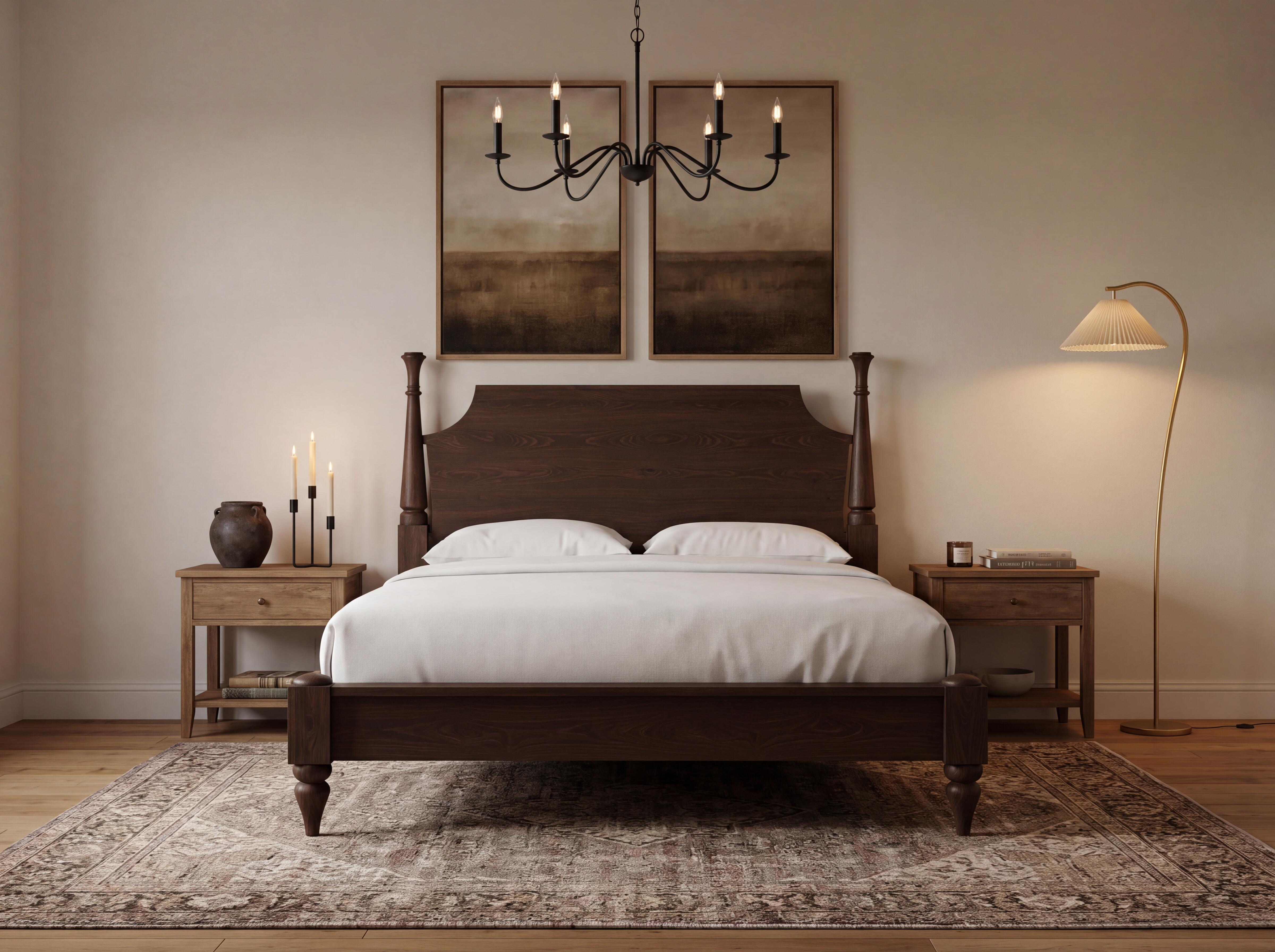 Stella Bed - Almond on Oak