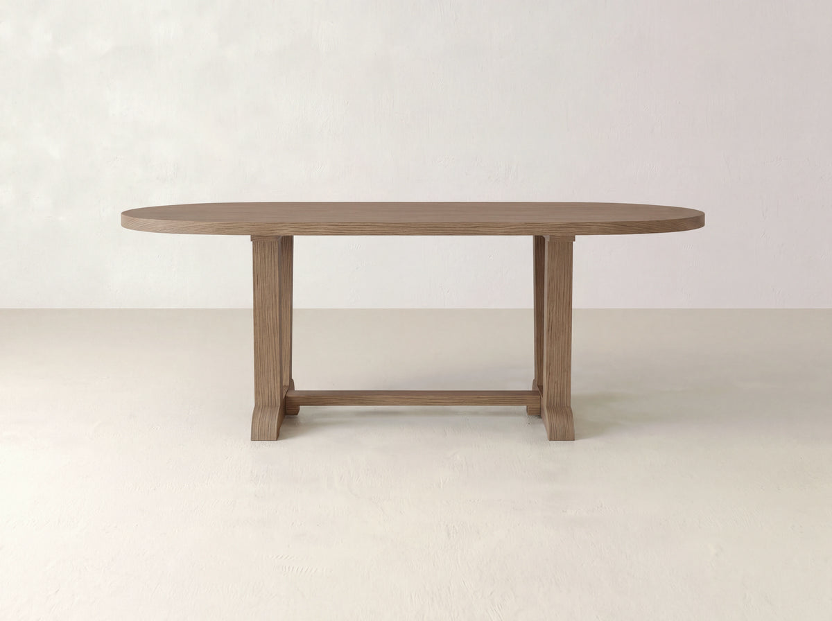 Thaden Oval Dining Table - Sandstone on White Oak