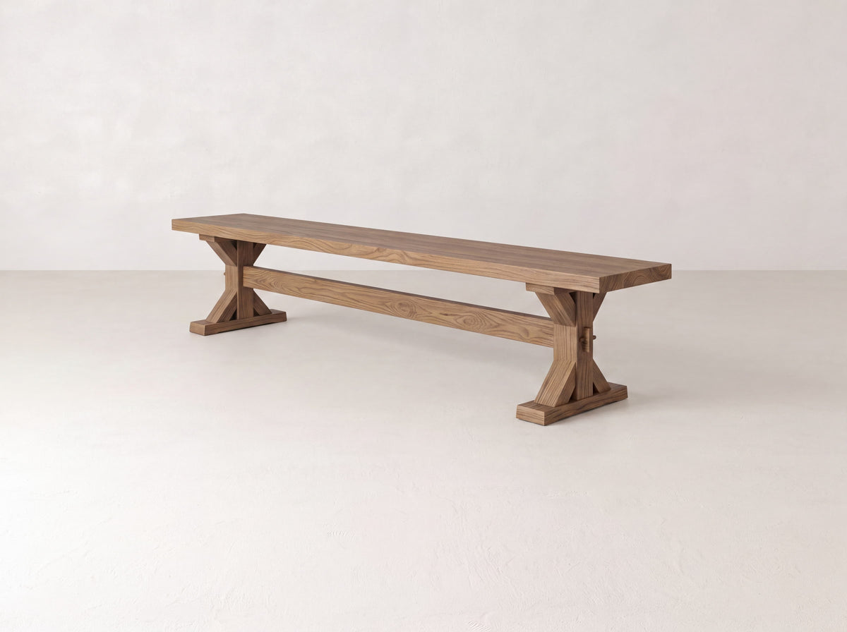 Trestle Bench - Almond on Oak