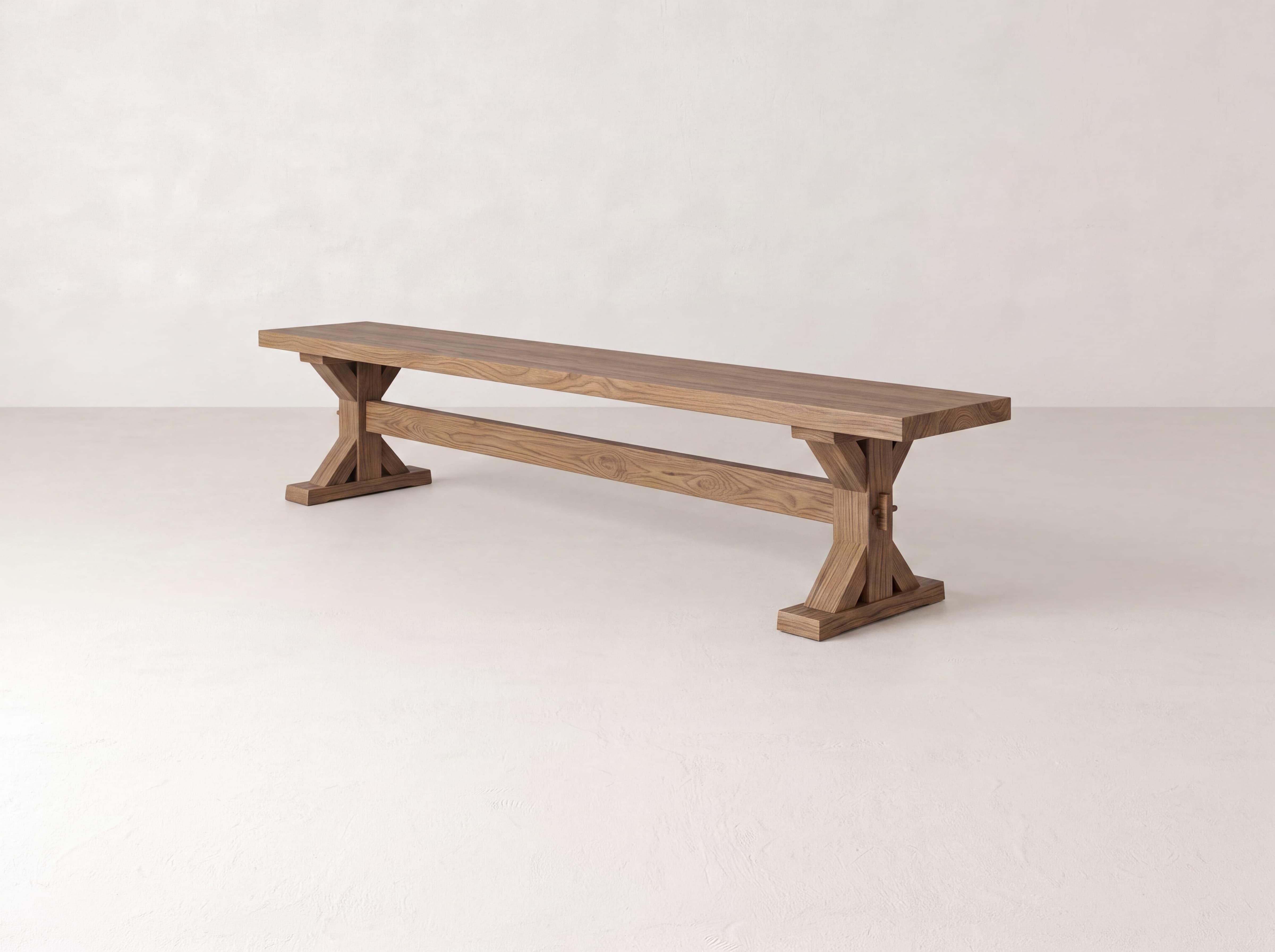 Trestle Bench - Almond on Oak