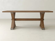 Trestle Dining Table - Almond on Oak