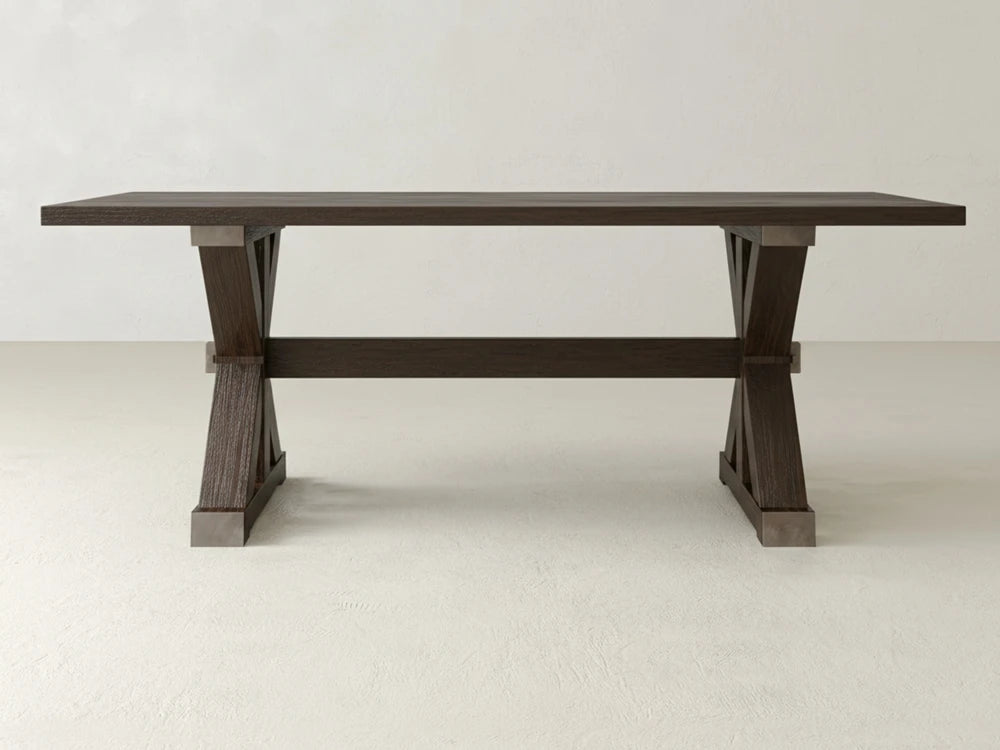 Trestle Dining Table - Espresso on Oak