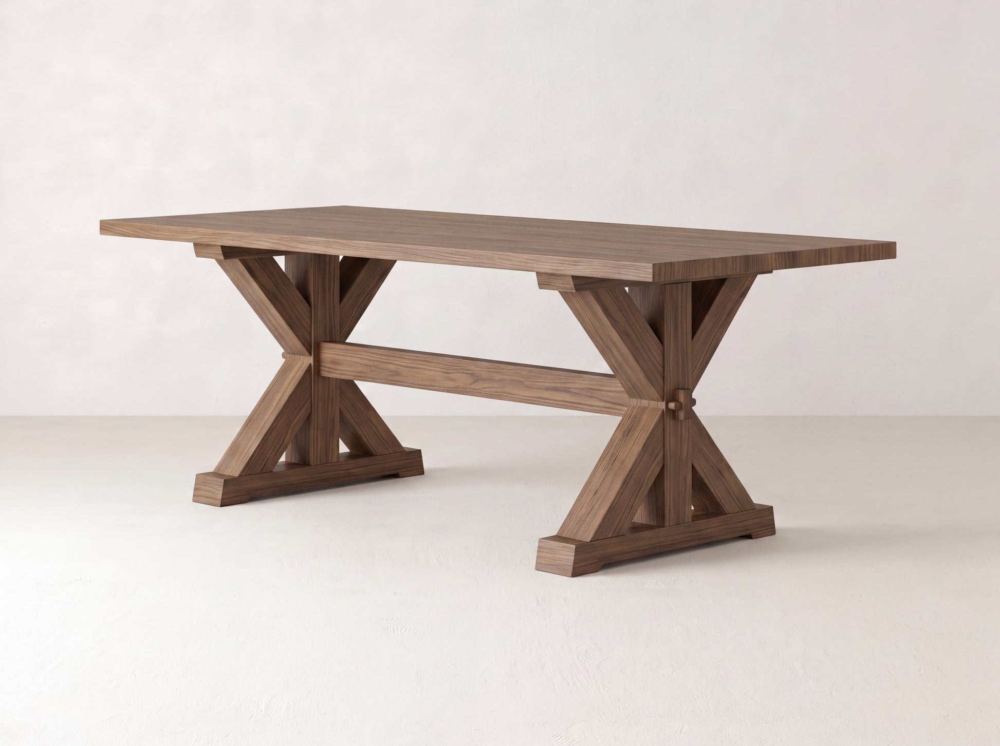 Trestle Dining Table - Almond on Oak