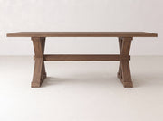 Trestle Dining Table - Almond on Oak