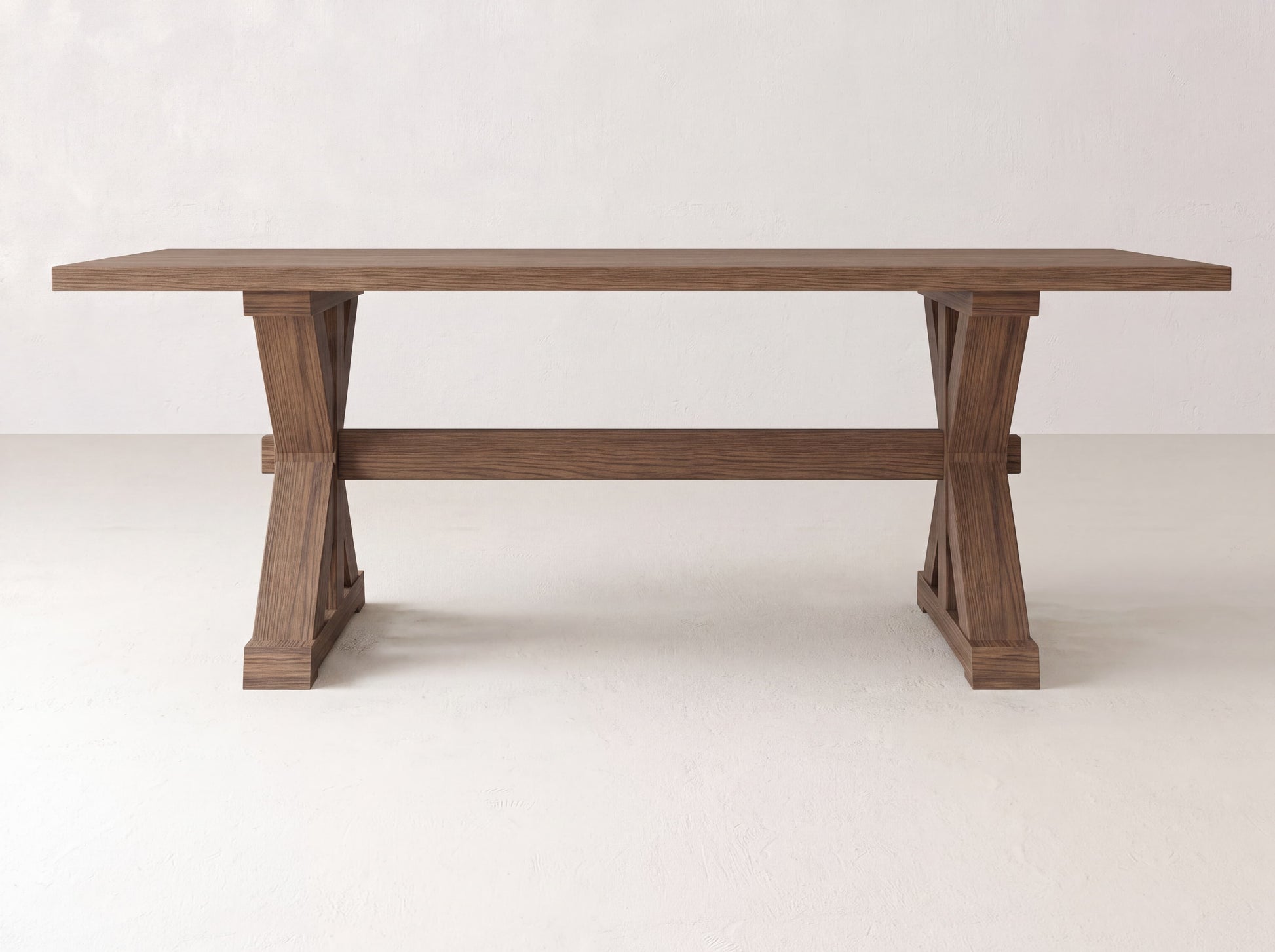 Trestle Dining Table - Almond on Oak