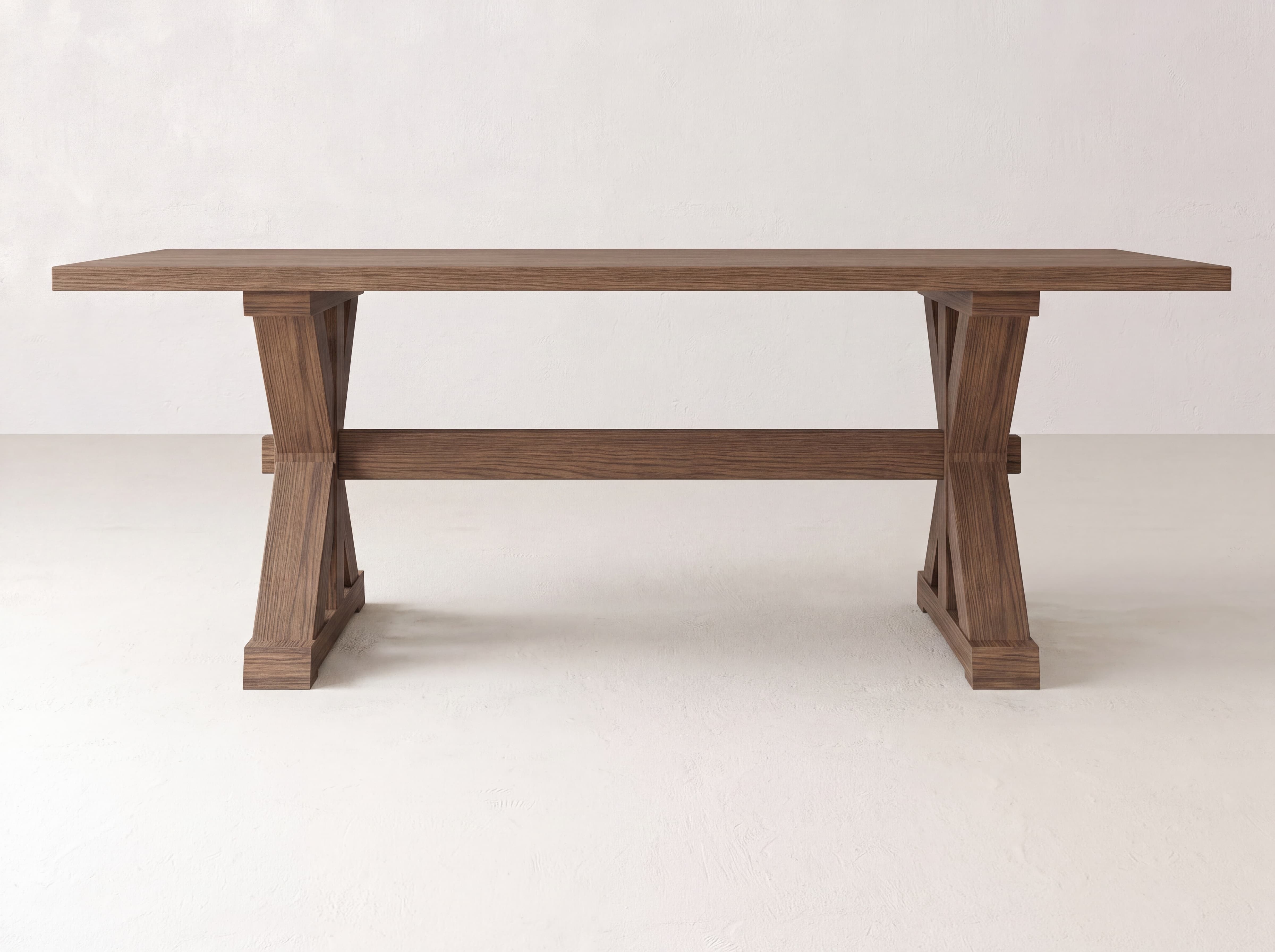 Trestle Dining Table - Almond on Oak