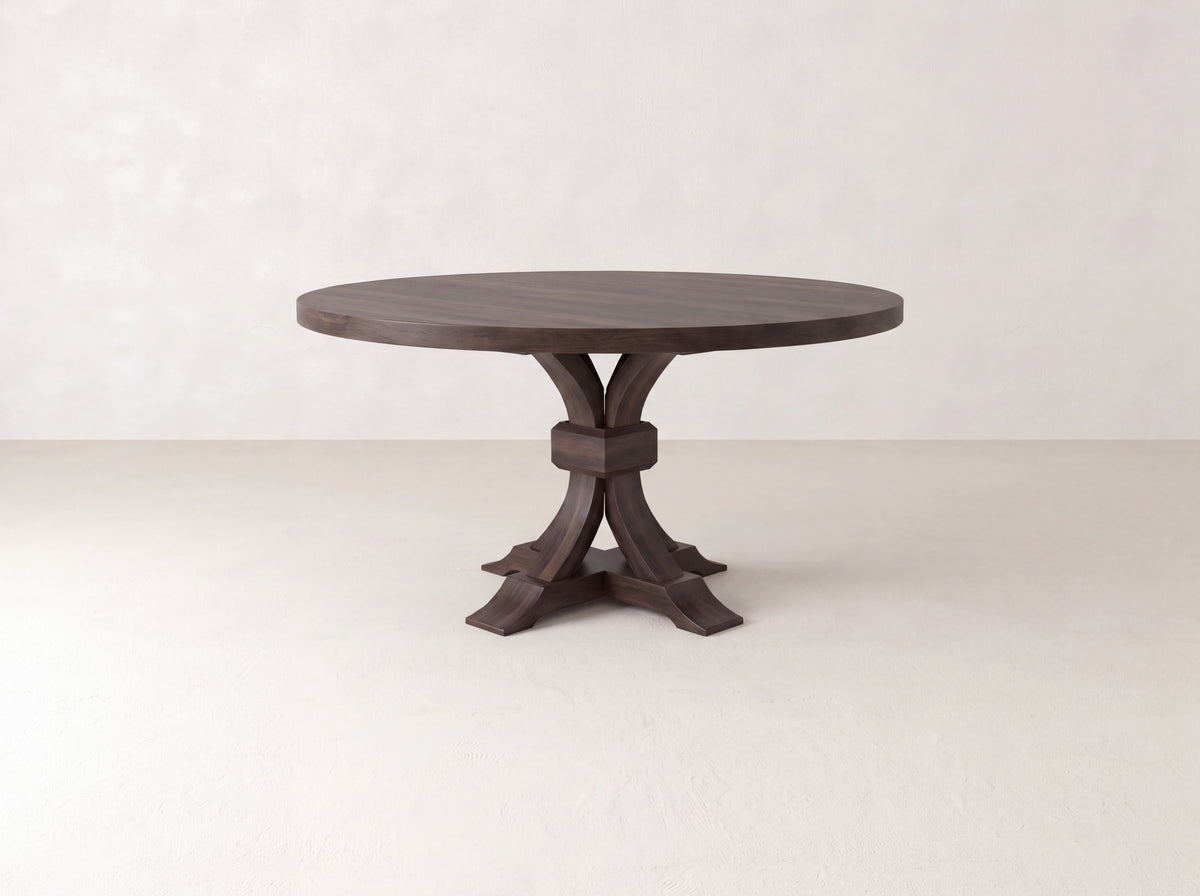 Violet Round Dining Table - Umber on Black Walnut