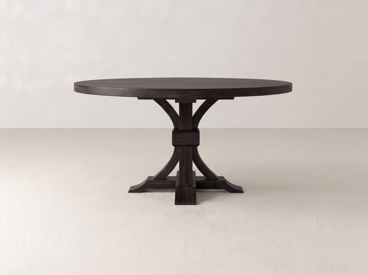 Violet Round Dining Table - Umber on Black Walnut