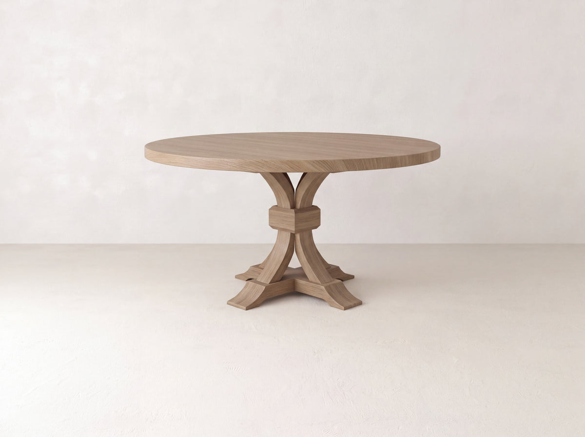 Violet Round Dining Table - Sandstone on White Oak