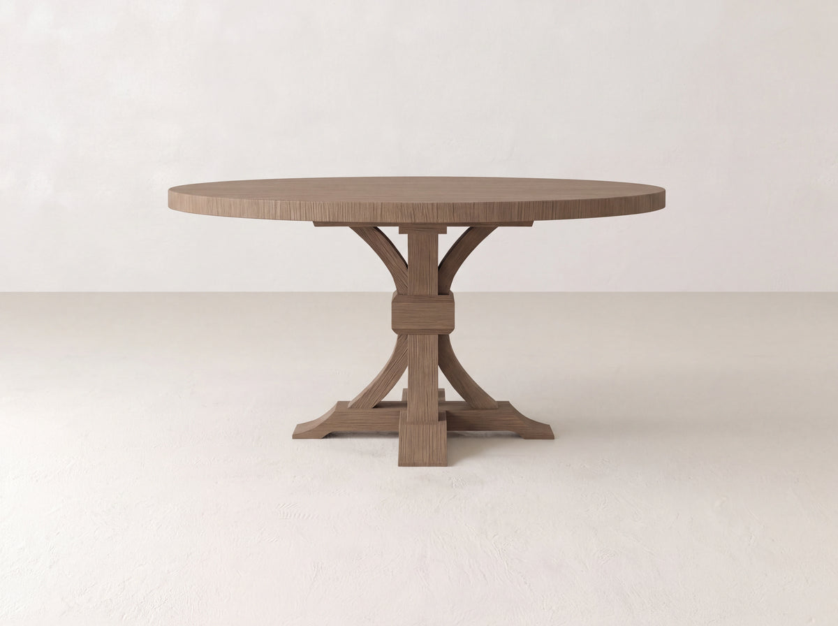 Violet Round Dining Table - Sandstone on White Oak