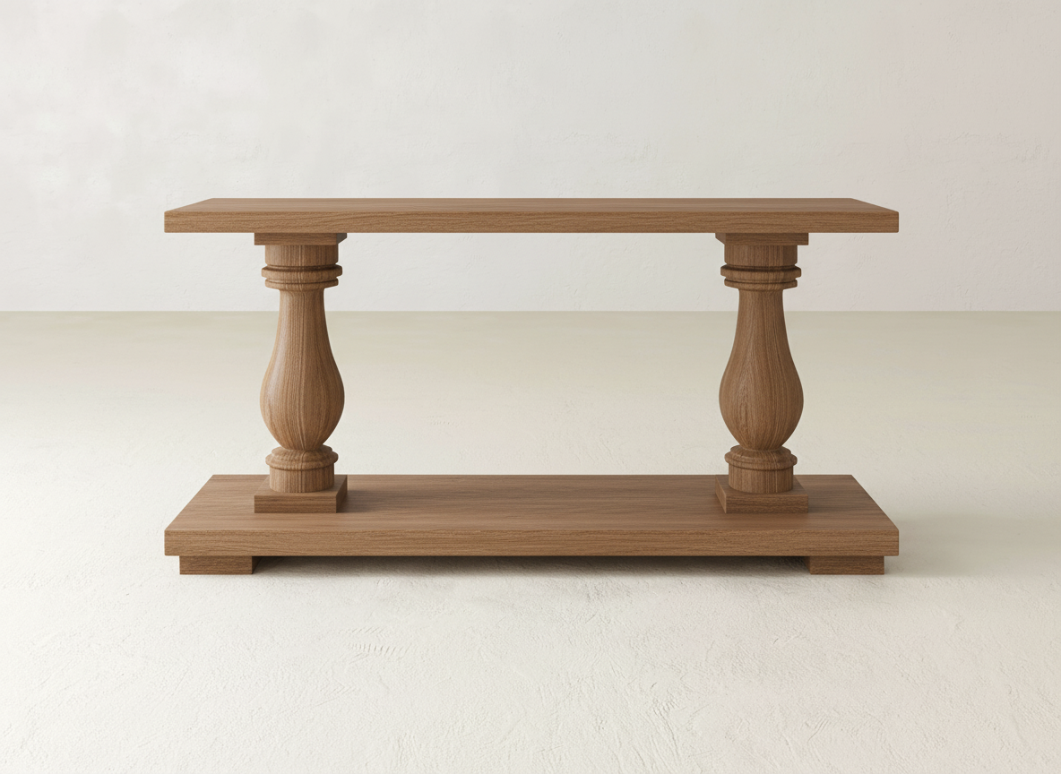 Vivien Sofa Table - Oat on Oak