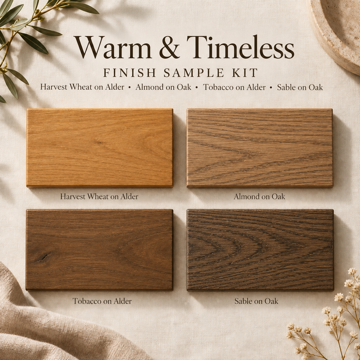 Warm & Timeless Finish Sample Kit