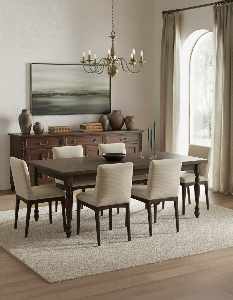 French Country Dining Table - Oat on Oak