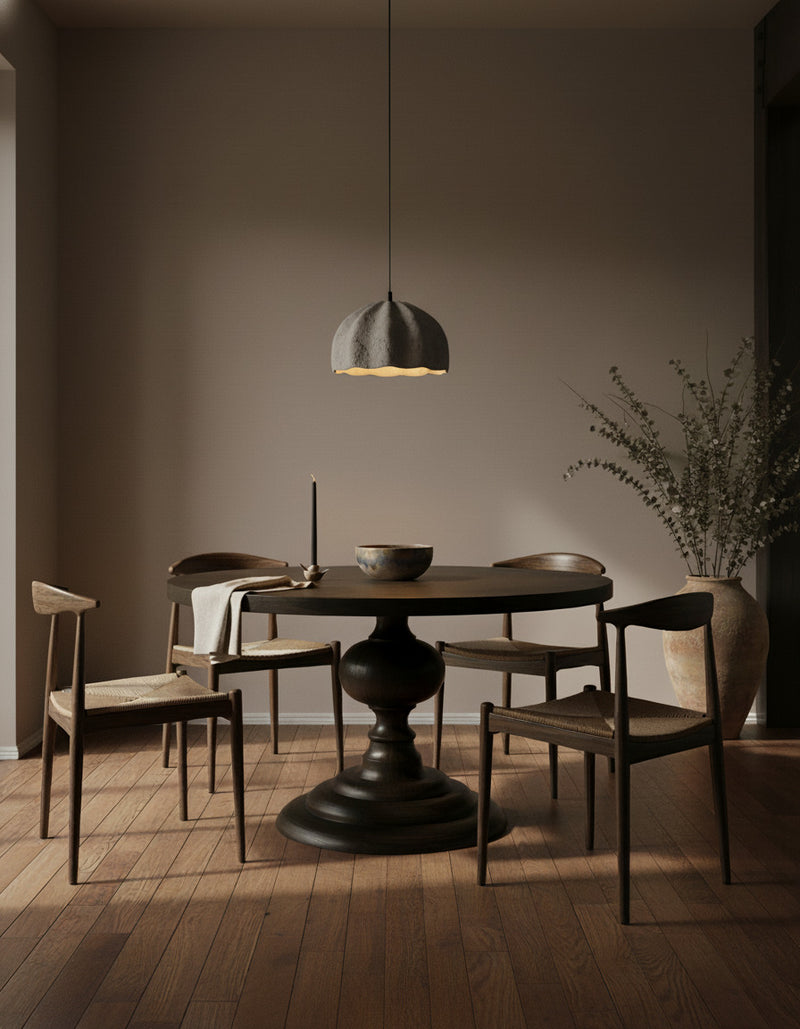 Josephine Round Dining Table - Oat on Oak