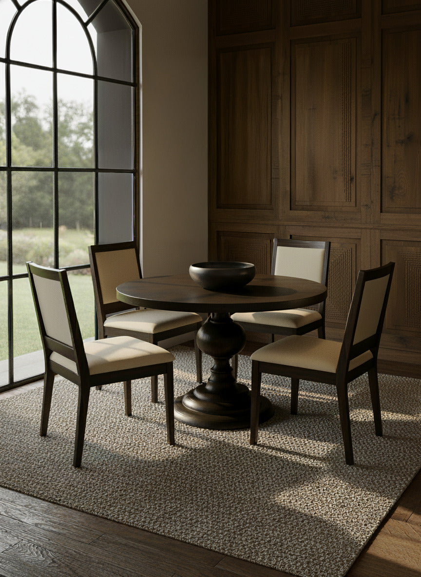 Josephine Round Dining Table - Oat on Oak