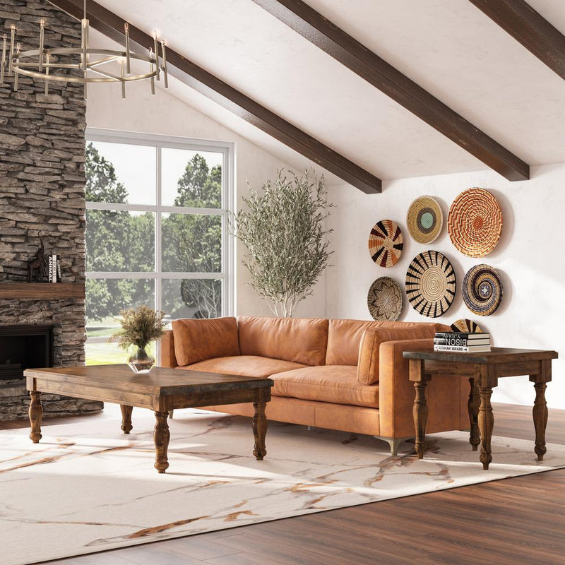 Pictured in Tuscany Finish. Pictured with <a href="/products/abigail-end-table">Abigail End Table</a> in Tuscany Finish, <a href="/products/braden-couch">Braden Couches</a>, and <a href="/products/fragment-rug">Fragment Rug</a>. Also pictured with the <a href="/products/encore-chandelier">Encore Chandelier</a>.