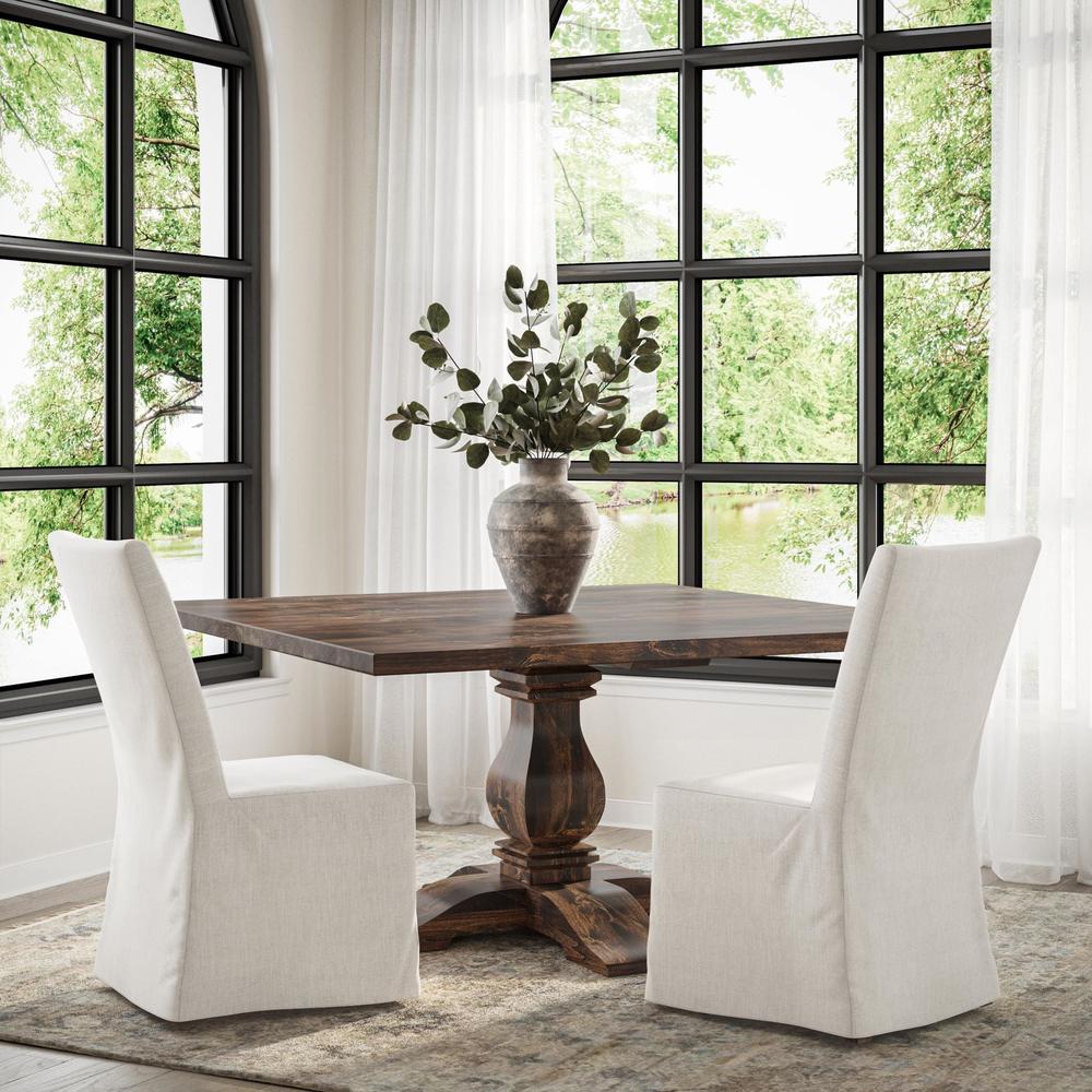 Pictured at 60" in Tobacco Finish. Pictured with <a href="/products/brady-slipcover-chair">Brady Slipcover Chairs</a>.